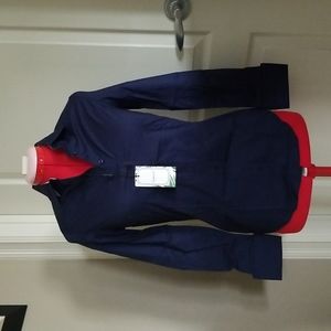 NWT Navy French Cuff Blouse XS